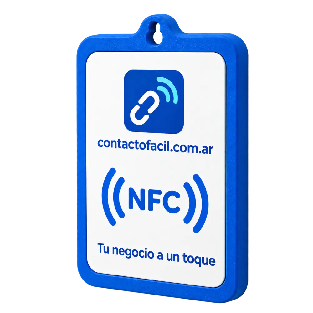 Punto NFC Contacto Fácil con carcasa impresa en 3D para pegar o colgar en una pared